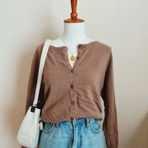 Brown Button-Up Cardigan